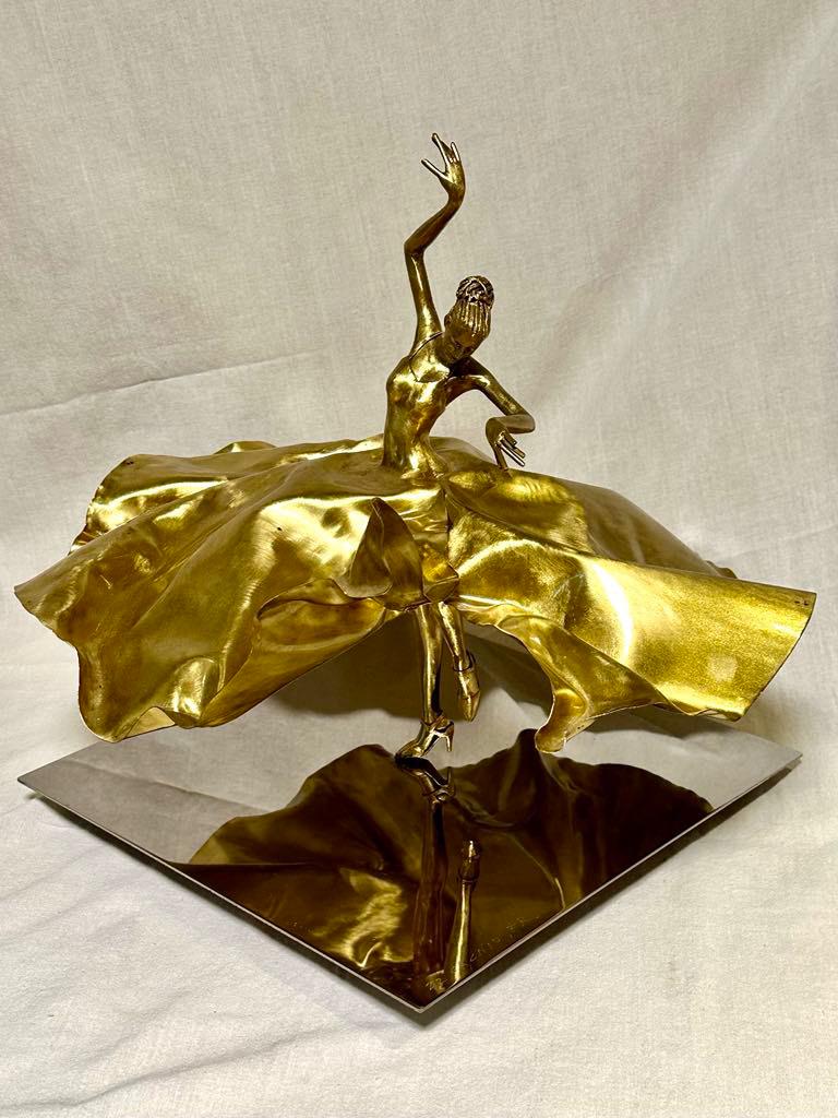 Dancer, welded brass, 30cm x 45cm x 45cm